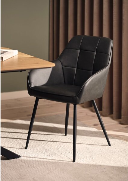 Tmavě šedá čalouněná jídelní křesla v sadě 2 ks s područkami Nolan Square – Unique Furniture