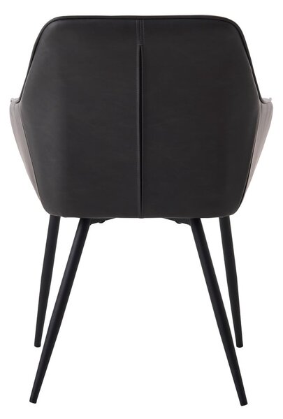Tmavě šedá čalouněná jídelní křesla v sadě 2 ks s područkami Nolan Square – Unique Furniture