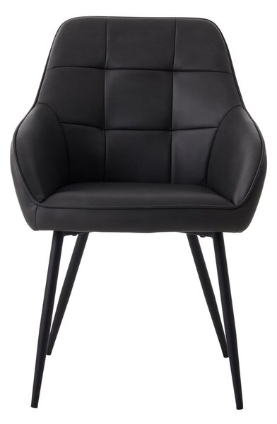 Tmavě šedá čalouněná jídelní křesla v sadě 2 ks s područkami Nolan Square – Unique Furniture
