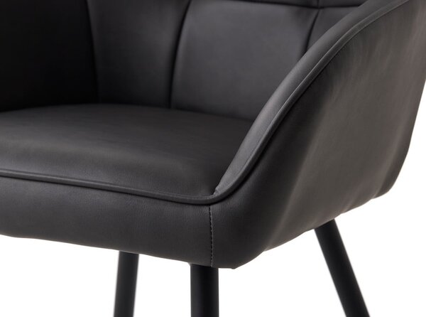 Tmavě šedá čalouněná jídelní křesla v sadě 2 ks s područkami Nolan Square – Unique Furniture