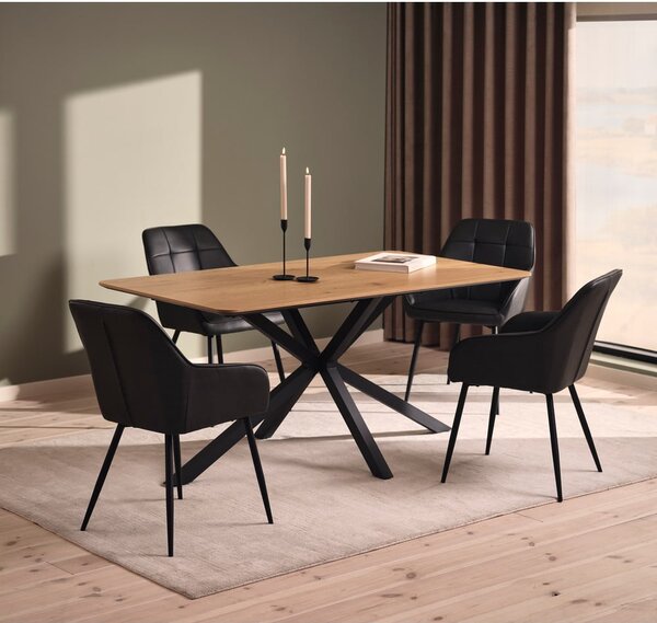 Tmavě šedá čalouněná jídelní křesla v sadě 2 ks s područkami Nolan Square – Unique Furniture