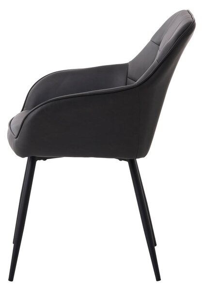 Tmavě šedá čalouněná jídelní křesla v sadě 2 ks s područkami Nolan Square – Unique Furniture