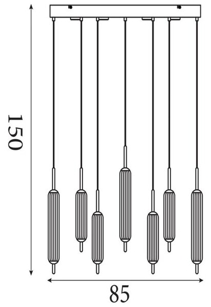 Searchlight 76210-7CL Stmívatelné LED svítidlo CATTAIL LATTE čirá skla