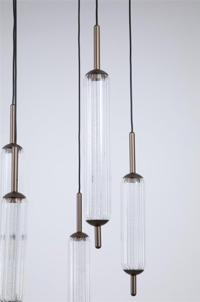 Searchlight 76210-5CL Stmívatelný LED lustr CATTAIL LATTE oválná čirá skla