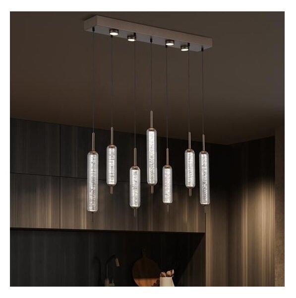 Searchlight 76210-7CL Stmívatelné LED svítidlo CATTAIL LATTE čirá skla
