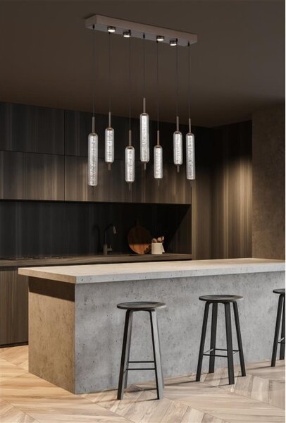 Searchlight 76210-7CL Stmívatelné LED svítidlo CATTAIL LATTE čirá skla