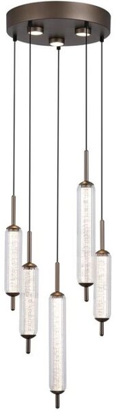 Searchlight 76210-5CL Stmívatelný LED lustr CATTAIL LATTE oválná čirá skla