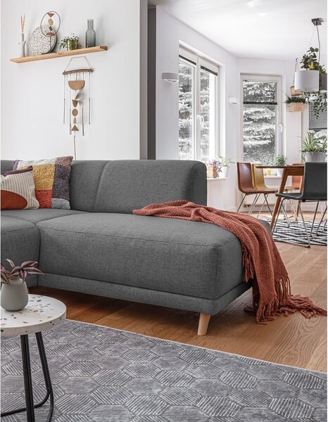 Šedá rozkládací/s úložným prostorem rohová pohovka (pravý roh/do L) Classy Sophie – Miuform