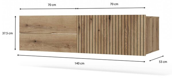 Skříňka pod umyvadlo Terca 2 (dub evoke). Akce -19%