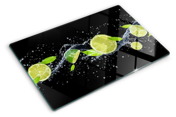 Skleněná krájecí deska Citrony ve vodě s lístky máty ddk-nr-wm-00006913