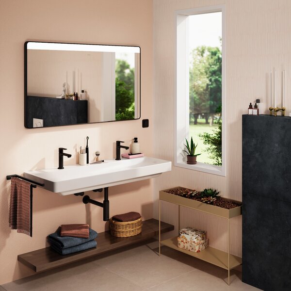Hansgrohe Xarita Lite Q zrcadlo 120x70 cm obdélníkový s osvětlením černá 54960670