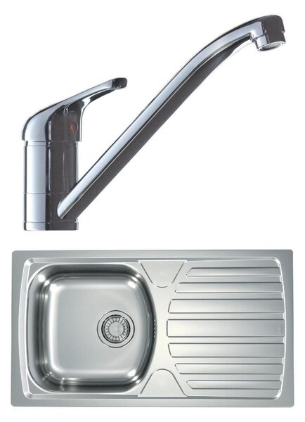 ALVEUS SETA259 - Kuchyňský dřez BASIC+dřezová baterie RIVIERA 14,8cm satin/chrom