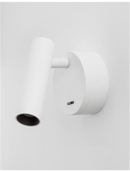 Nova Luce Bodové LED svítidlo CLIP, 3W vypínač na těle 3000K Barva: Bílá