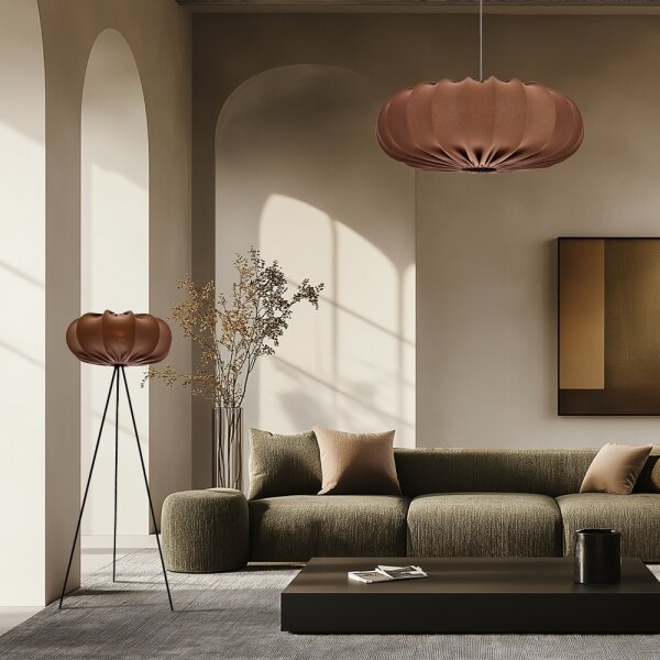 Stojací lampa CAFEE 1xE27/40W/230V hnědá/černá