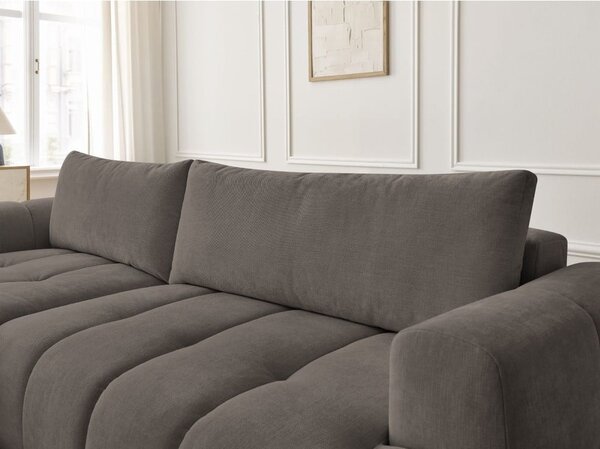 Taupe rozkládací/s úložným prostorem rohová pohovka (levý roh/s lenoškou) Fuji – Bobochic Paris