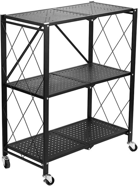 Kuchyňský regál na kolečkách Ricos 1 (černá)
