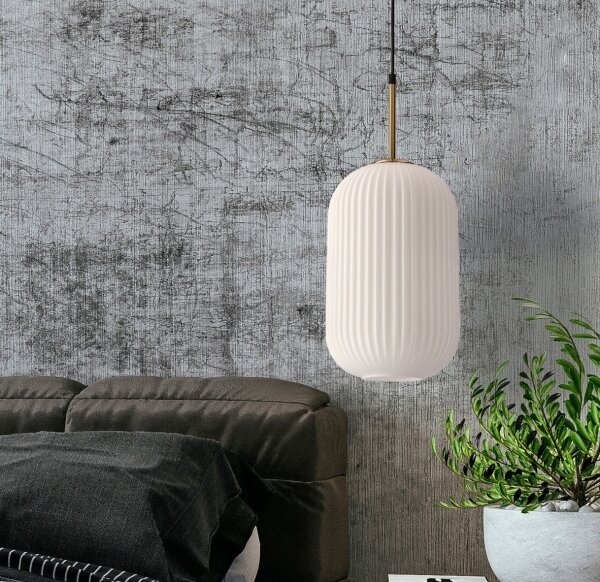 Lustr na lanku CRESTO 1xE27/40W/230V bílá/zlatá