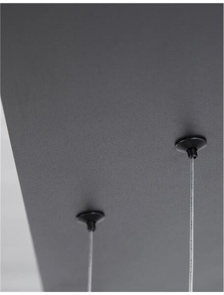 Nova Luce Závěsné LED svítidlo CORNICE černý hliník a akryl 80W 3000K stmívatelné