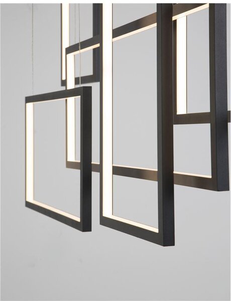 Nova Luce Závěsné LED svítidlo CORNICE černý hliník a akryl 80W 3000K stmívatelné