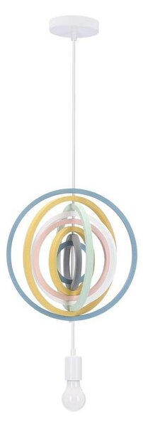 Dětský lustr na lanku HOOPS 1xE27/20W/230V pr. 27 cm pestrobarevná