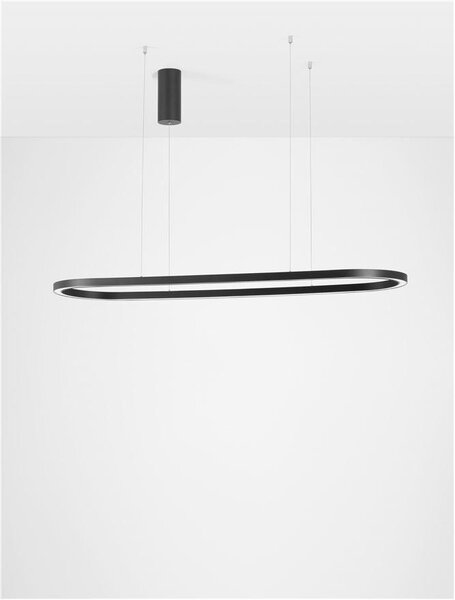 Nova Luce Závěsné LED svítidlo CUPPE černý hliník a akryl 58W 3000K stmívatelné Barva: Černá