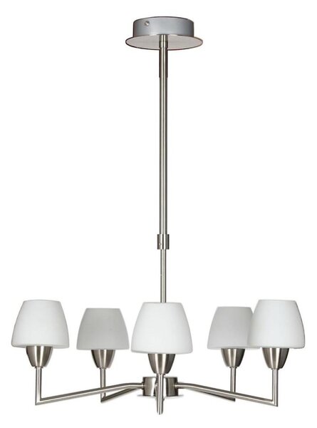 Lustr na tyči TOGO 5xG9/40W/230V matný chrom/bílá