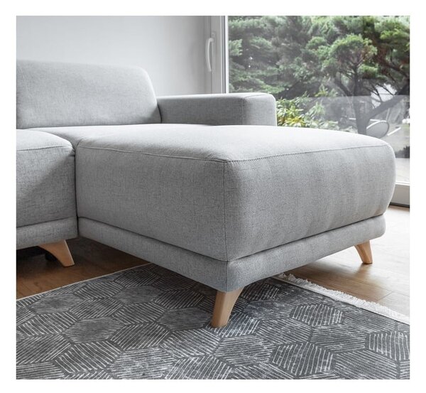 Světle šedá rozkládací/s úložným prostorem rohová pohovka Classy Sophie – Miuform