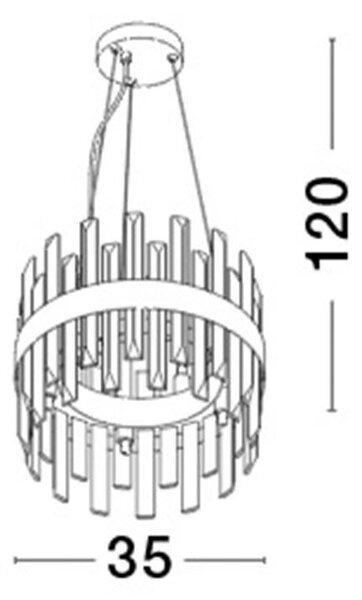 Nova Luce Závěsné svítidlo CROWN saténový zlatý kov čirý křišťál 35cm