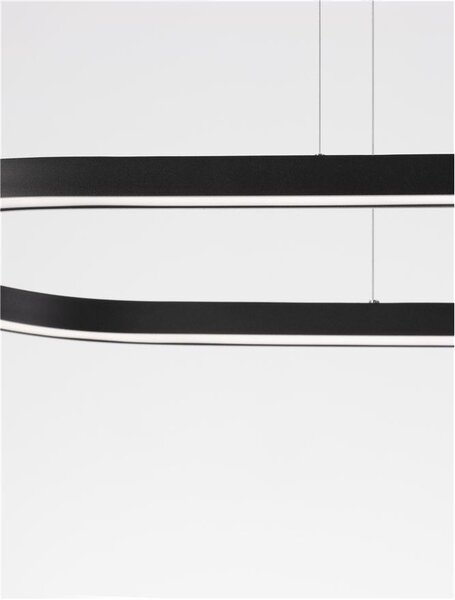 Nova Luce Závěsné LED svítidlo CUPPE černý hliník a akryl 58W 3000K stmívatelné Barva: Černá
