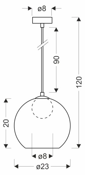 Lustr na lanku BRIN 1xG9/15W/230V kouřová černá