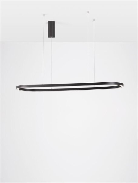 Nova Luce Závěsné LED svítidlo CUPPE černý hliník a akryl 58W 3000K stmívatelné Barva: Černá