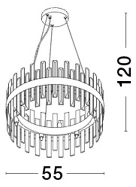 Nova Luce Závěsné svítidlo CROWN saténový zlatý kov čirý křišťál 55cm