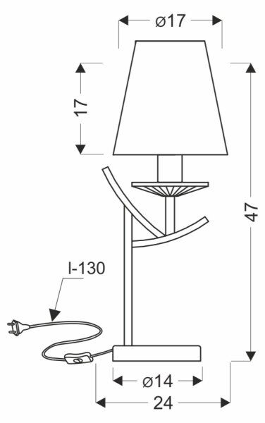 Stolní lampa VITORIA 1xE14/40W/230V žlutá/mosaz