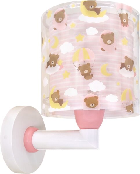 Dalber 41579S - Dětská nástěnná lampa BABY TEDDY 1xE27/15W/230V růžová