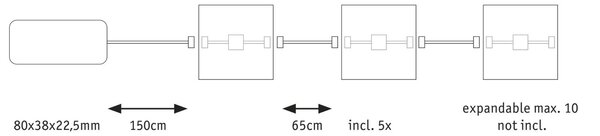 P 78402 LumiTiles LED dlaždice čtvercová 5ks sada IP44 100x10mm 230/12V 5x0,8W 2700K bílá umělá hmota/hliník - PAULMANN