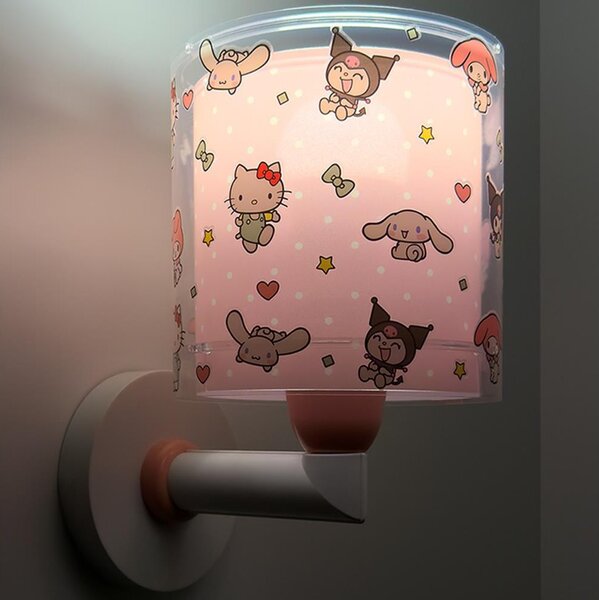 Dalber 41259 - Dětská nástěnná lampa HELLO KITTY&FRIENDS 1xE27/15W/230V růžová