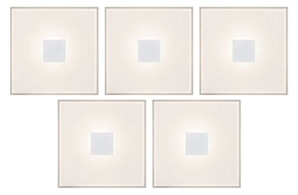 P 78402 LumiTiles LED dlaždice čtvercová 5ks sada IP44 100x10mm 230/12V 5x0,8W 2700K bílá umělá hmota/hliník - PAULMANN