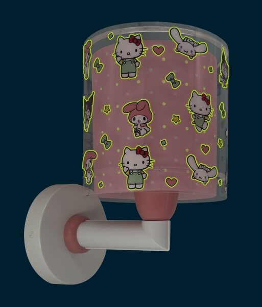 Dalber 41259 - Dětská nástěnná lampa HELLO KITTY&FRIENDS 1xE27/15W/230V růžová