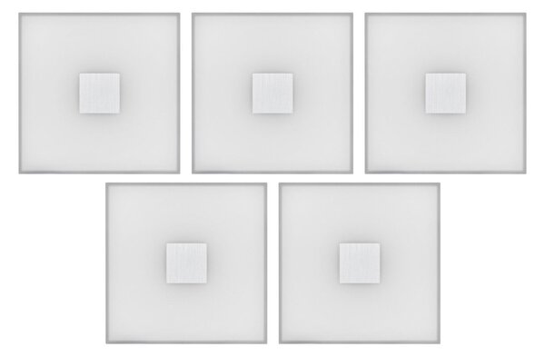 P 78402 LumiTiles LED dlaždice čtvercová 5ks sada IP44 100x10mm 230/12V 5x0,8W 2700K bílá umělá hmota/hliník - PAULMANN