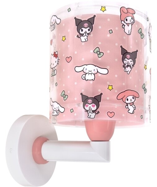 Dalber 41259 - Dětská nástěnná lampa HELLO KITTY&FRIENDS 1xE27/15W/230V růžová