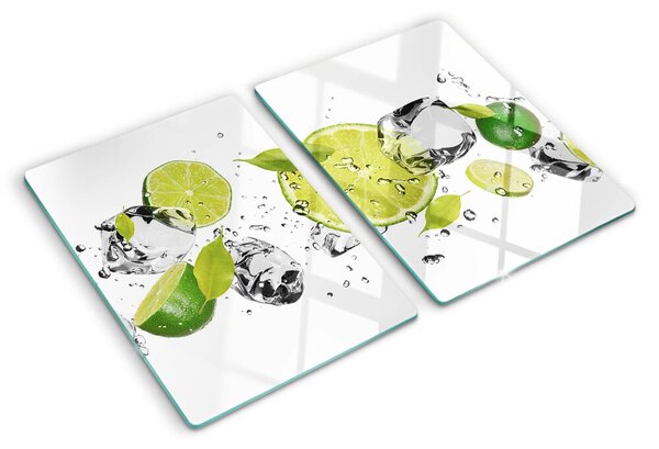 Skleněná krájecí deska Citrony a led ve vodě ddk-nr-wm-00006919