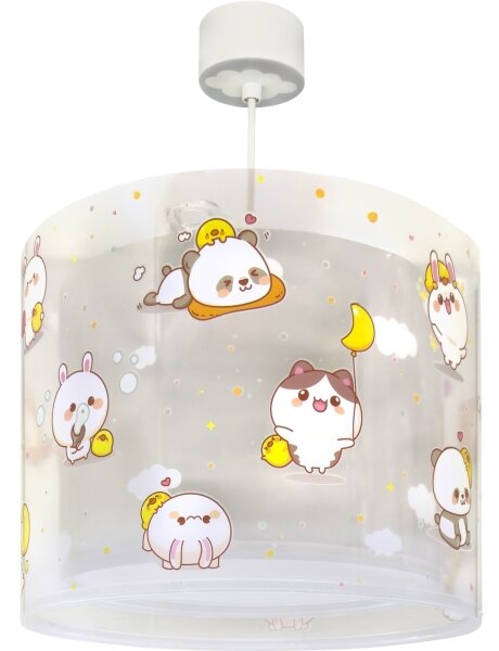 Dalber 41762E - Dětský lustr KAWAII FRIENDS 1xE27/15W/230V šedá