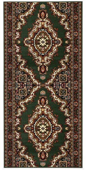 Alfa Carpets, Běhoun na míru TEHERAN T-102 green, šíře 100 cm, zelená, chodba / předsíň