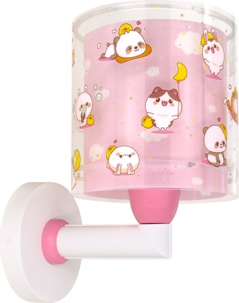 Dalber 41769S - Dětská nástěnná lampa KAWAII FRIENDS 1xE27/15W/230V růžová