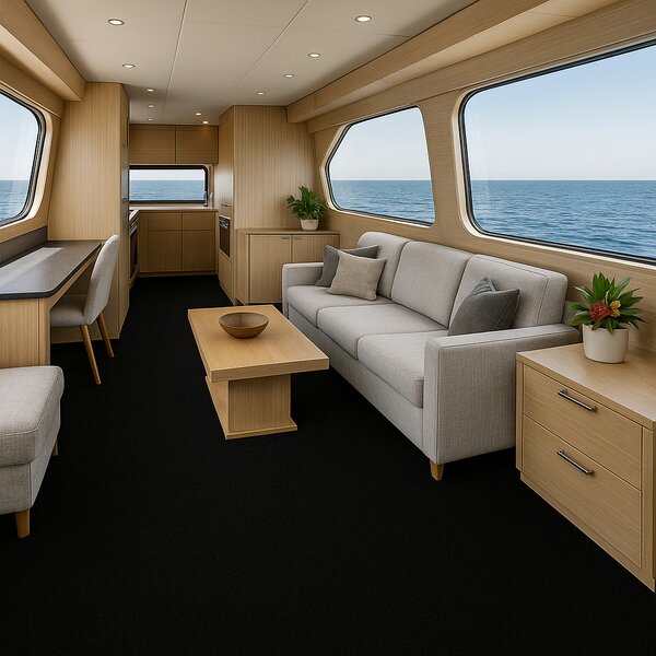 Beaulieu International Group, Metrážový koberec Car & boat, na míru, šíře 2m, černá, granulát, chodba / předsíň