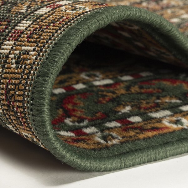 Alfa Carpets, Běhoun na míru TEHERAN T-102 green, šíře 100 cm, zelená, chodba / předsíň
