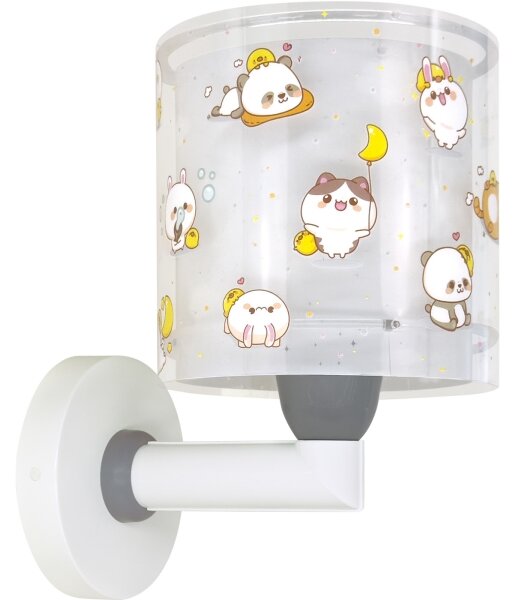 Dalber 41769E - Dětská nástěnná lampa KAWAII FRIENDS 1xE27/15W/230V šedá