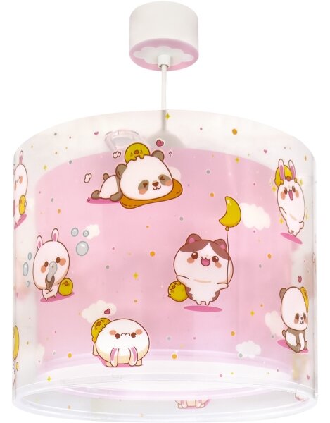Dalber 41762S - Dětský lustr KAWAII FRIENDS 1xE27/15W/230V růžová