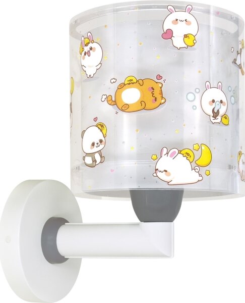Dalber 41769E - Dětská nástěnná lampa KAWAII FRIENDS 1xE27/15W/230V šedá