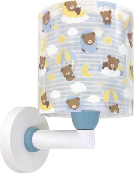 Dalber 41579T - Dětská nástěnná lampa BABY TEDDY 1xE27/15W/230V modrá